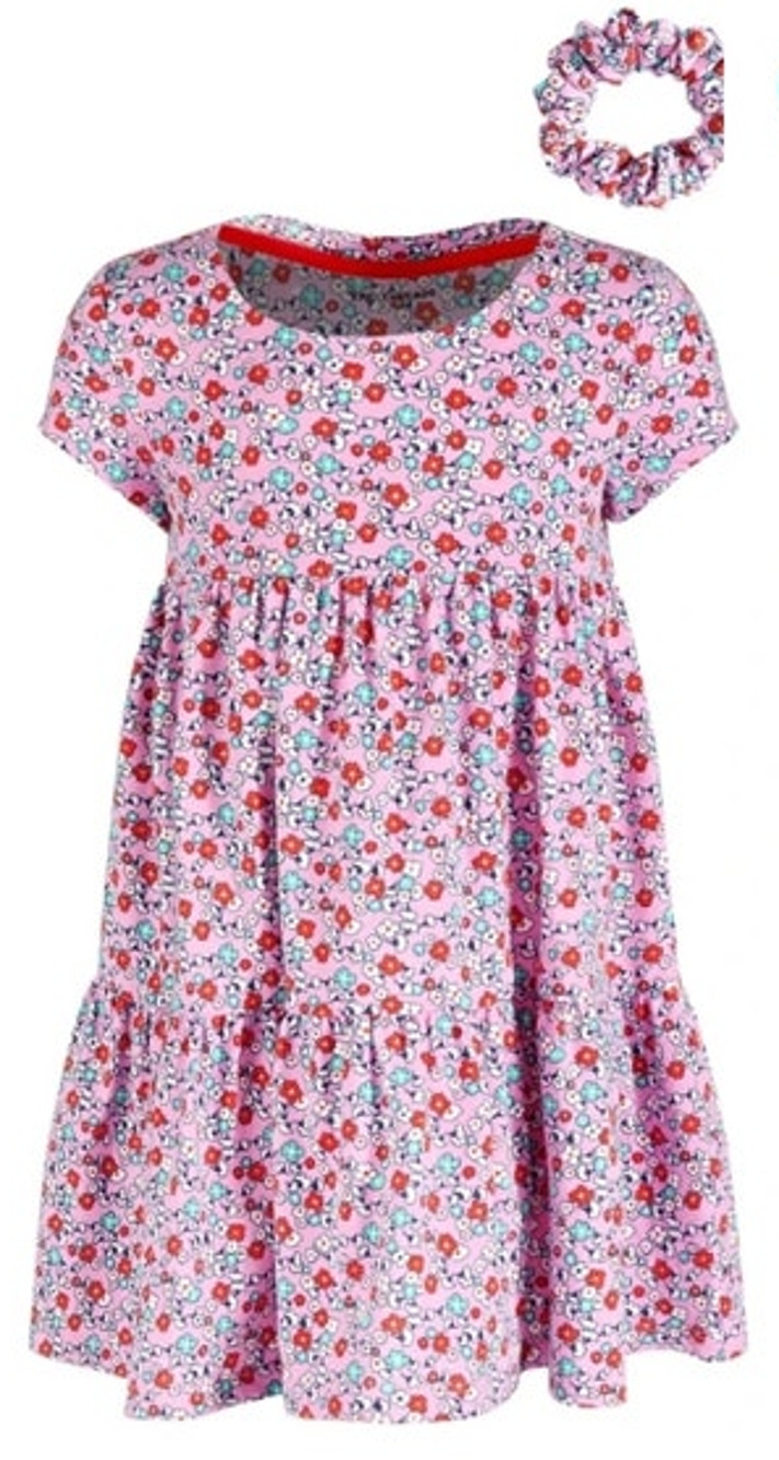 Epic Threads Toddler Girls Ditsy Floral-Print Tiered Dress With Scrunchie 3T